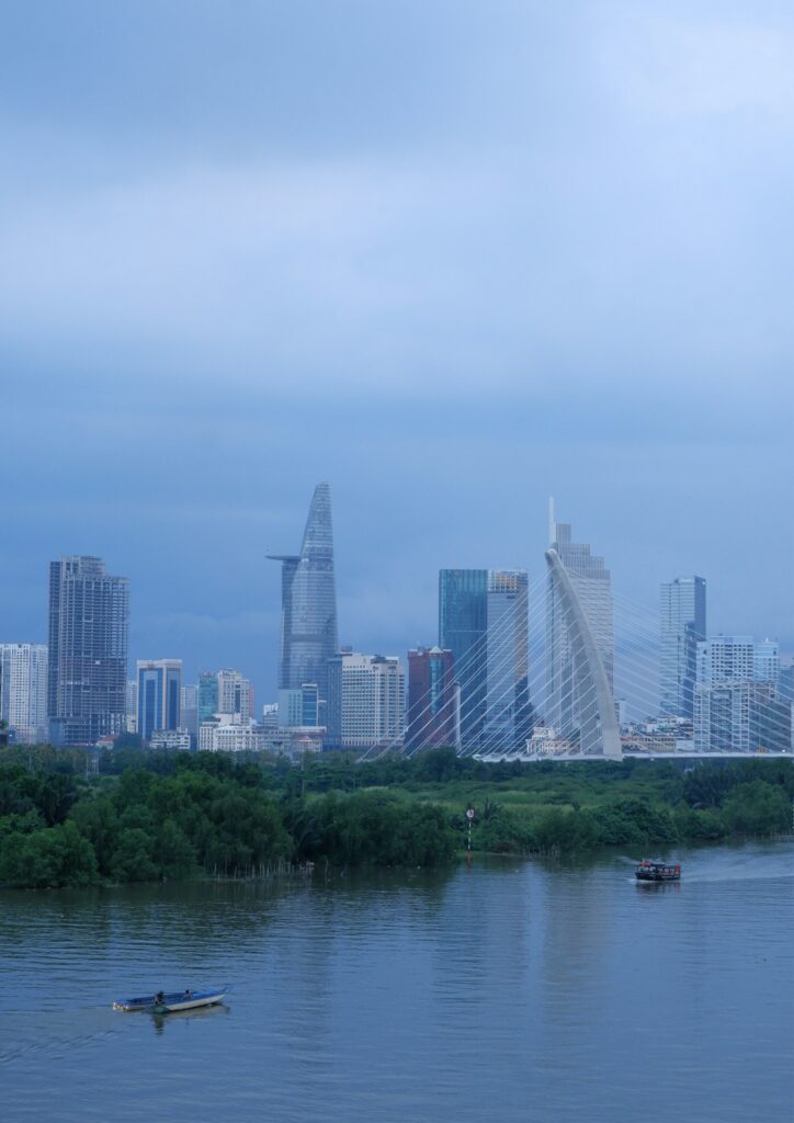 Ho Chi Minh City skyline across the Saigon River, Vietnam